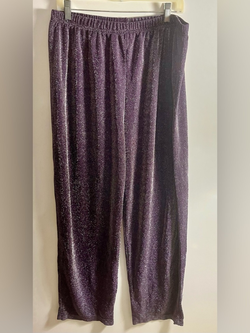 Vue Point Woman Purple Sparkling Wide Leg Pants Size 2X